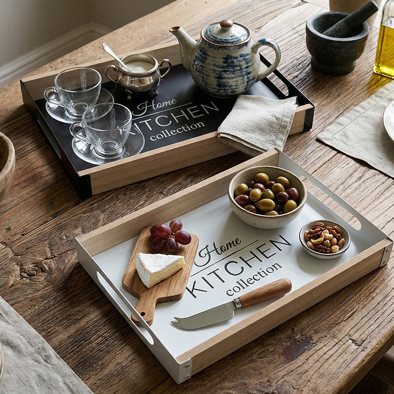Korean Food Snacks - Nordic Breakfast Metal Tray with Handles