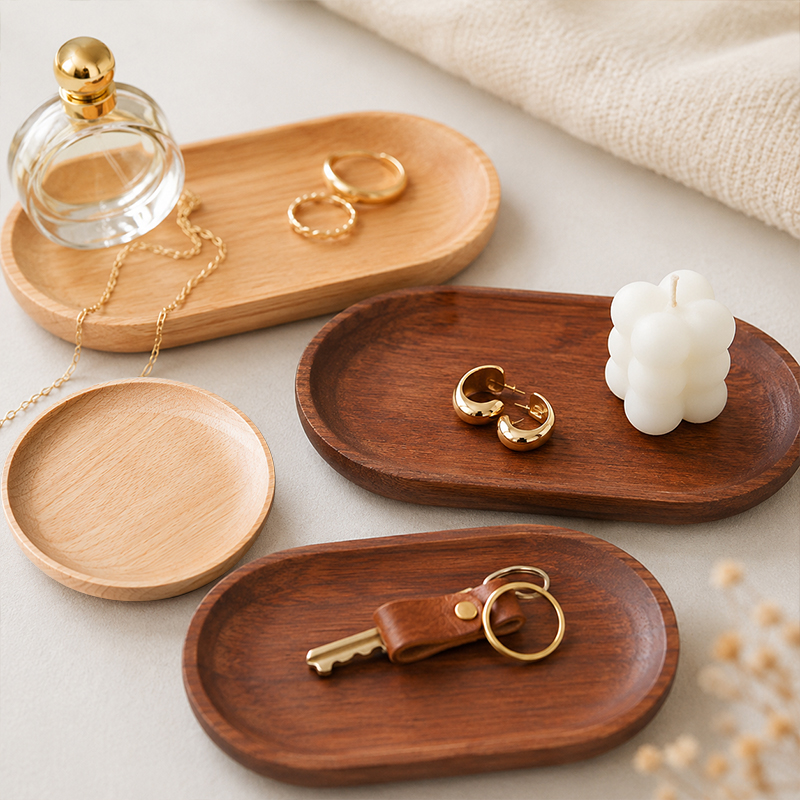 Food In Japanese Snacks - Japanese-style Tableware Solid Wood Food Tray