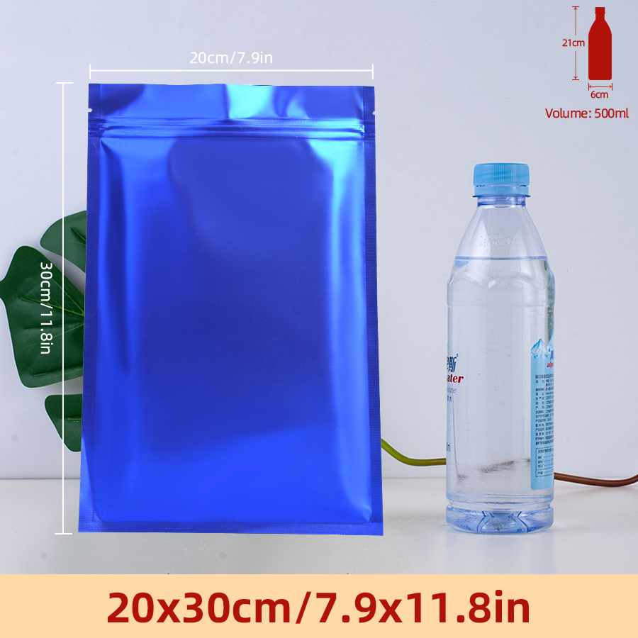 100pcs Matte Blue Foil Zipper  - Food With Snacks review and price