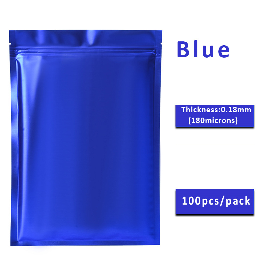 100pcs Matte Blue Foil Zipper  - Food With Snacks review and price